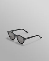 wax london Fulham - Black Acetate Round Sunglasses