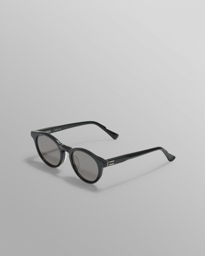 wax london Fulham - Black Acetate Round Sunglasses