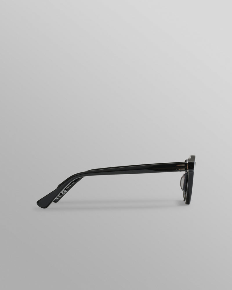 wax london Fulham - Black Acetate Round Sunglasses