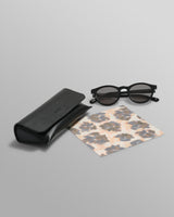 wax london Fulham - Black Acetate Round Sunglasses