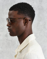 wax london men's Fulham - Treacle Brown Acetate Round Sunglasses