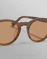 wax london men's Fulham - Treacle Brown Acetate Round Sunglasses