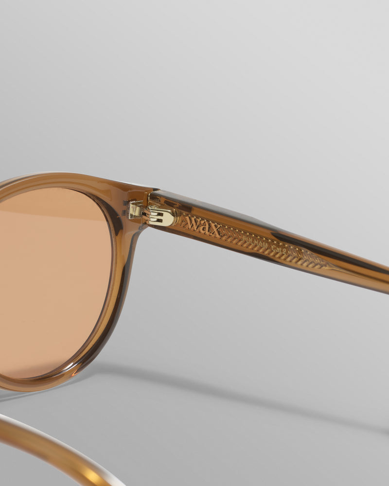 wax london men's Fulham - Treacle Brown Acetate Round Sunglasses