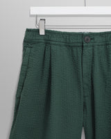 wax london Fuller - Forest Green Cotton Seersucker Shorts