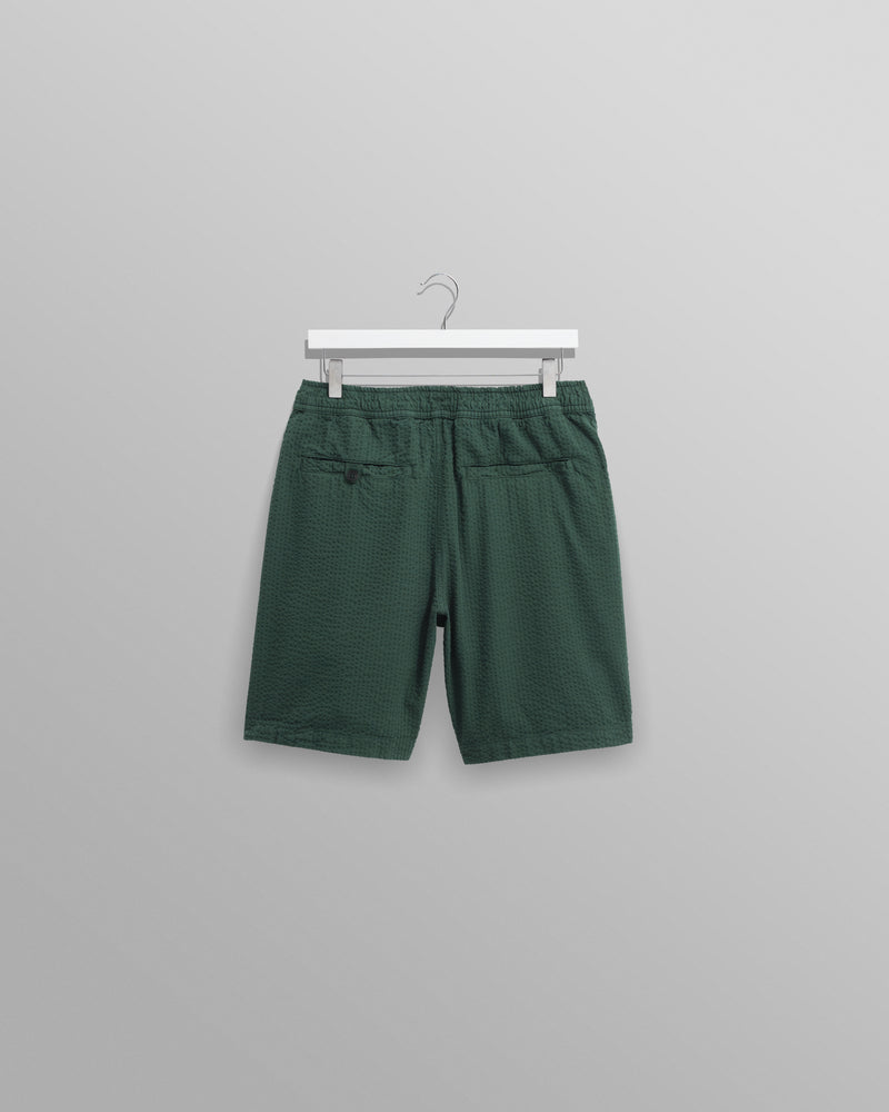 wax london Fuller - Forest Green Cotton Seersucker Shorts