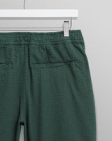 wax london Fuller - Forest Green Cotton Seersucker Shorts
