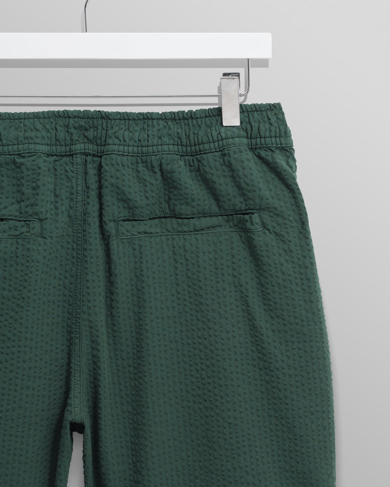 wax london Fuller - Forest Green Cotton Seersucker Shorts