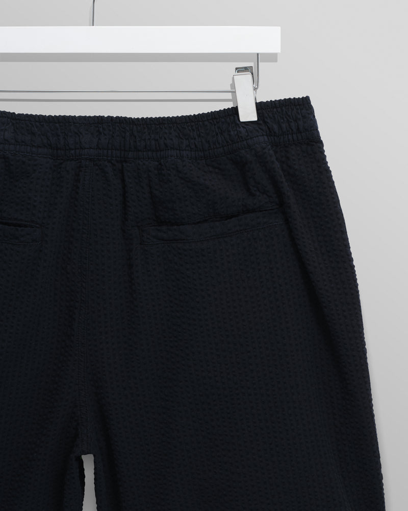 wax london Fuller - Navy Cotton Seersucker Shorts