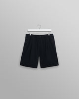 wax london Fuller - Navy Cotton Seersucker Shorts