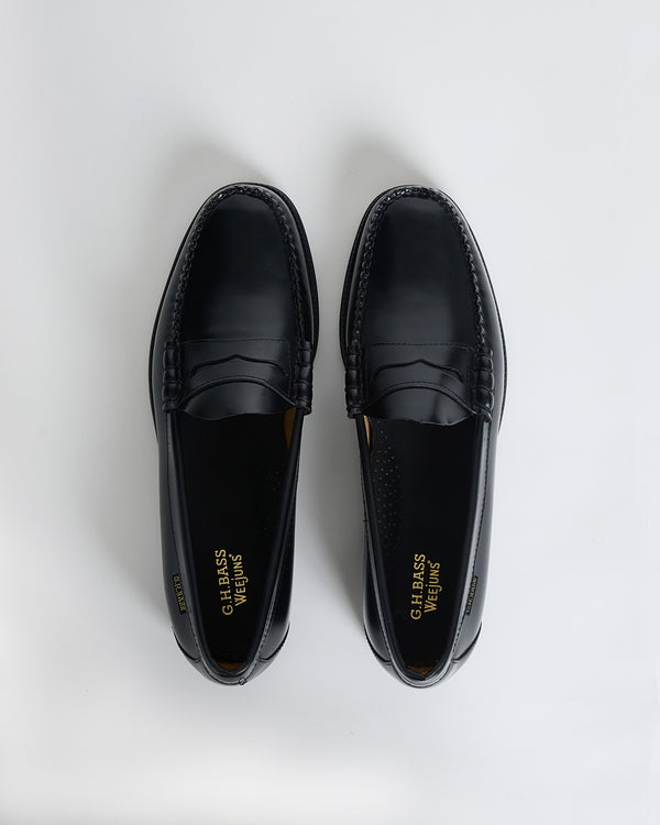 wax london men's G.H. Bass – Black Easy Weejuns Larson Leather Penny Loafers