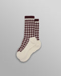 Galway - Burgundy And Ecru Argyle Socks
