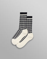 wax london men's Galway - Navy And Ecru Argyle Socks
