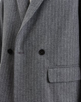 wax london Gekko - Charcoal Grey Pinstripe Wool Blazer