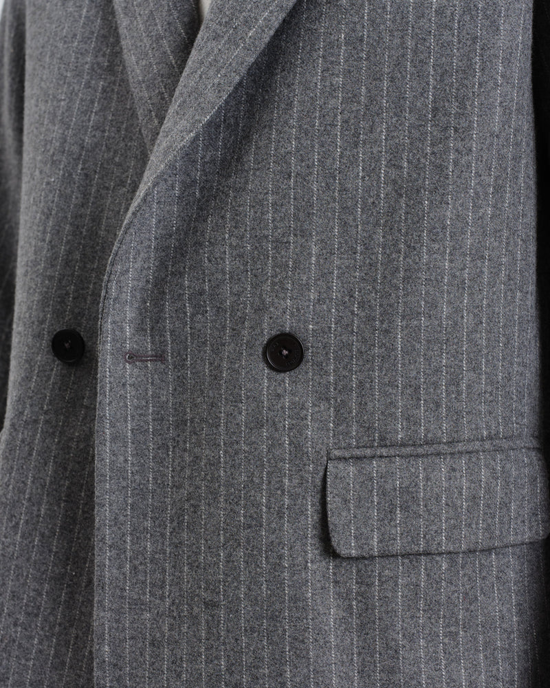 wax london Gekko - Charcoal Grey Pinstripe Wool Blazer