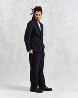 wax london Gekko - Navy Pinstripe Wool Blazer