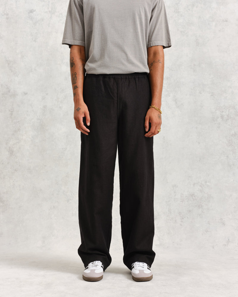 wax london Glencoe - Black Loose Fit Trousers