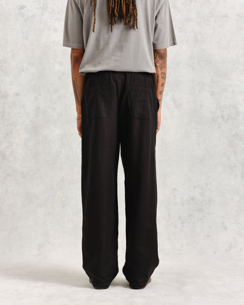 wax london Glencoe - Black Loose Fit Trousers