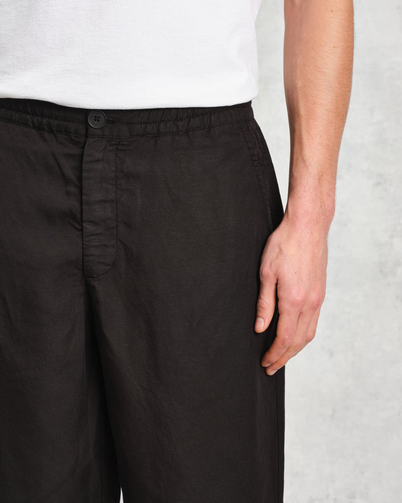 wax london Glencoe - Black Slub Weave Trousers