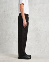 wax london Glencoe - Black Slub Weave Trousers