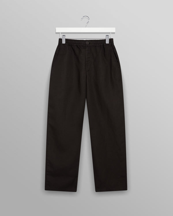 wax london men's Glencoe - Black Slub Weave Trousers