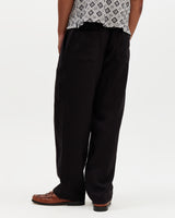 Glencoe - Black Washed Linen Loose Fit Trousers