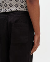 Glencoe - Black Washed Linen Loose Fit Trousers
