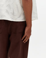 Glencoe - Brown Washed Linen Loose Fit Trousers