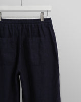 wax london Glencoe - Navy Two-Tone Linen Trousers