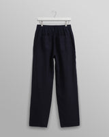 wax london Glencoe - Navy Two-Tone Linen Trousers