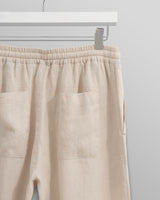 wax london Glencoe - Washed Beige Linen Trousers