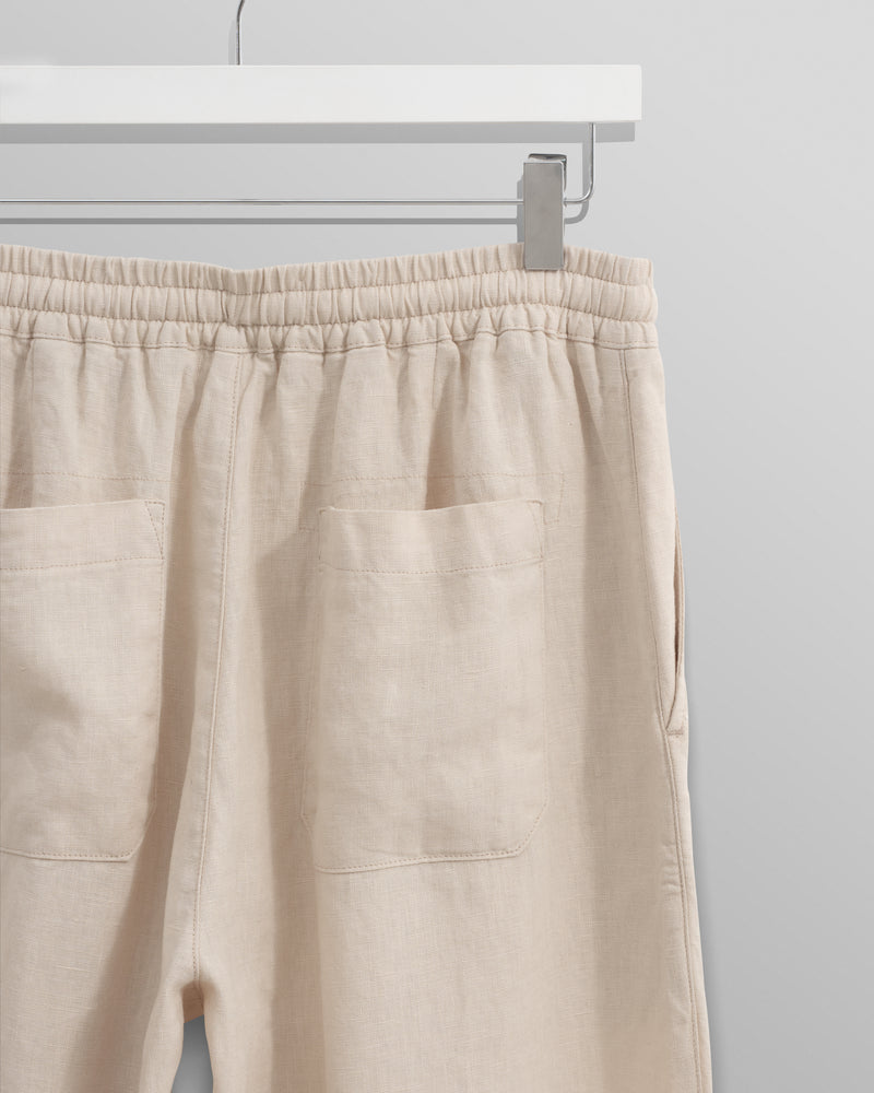 wax london Glencoe - Washed Beige Linen Trousers