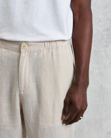 wax london Glencoe - Washed Beige Linen Trousers