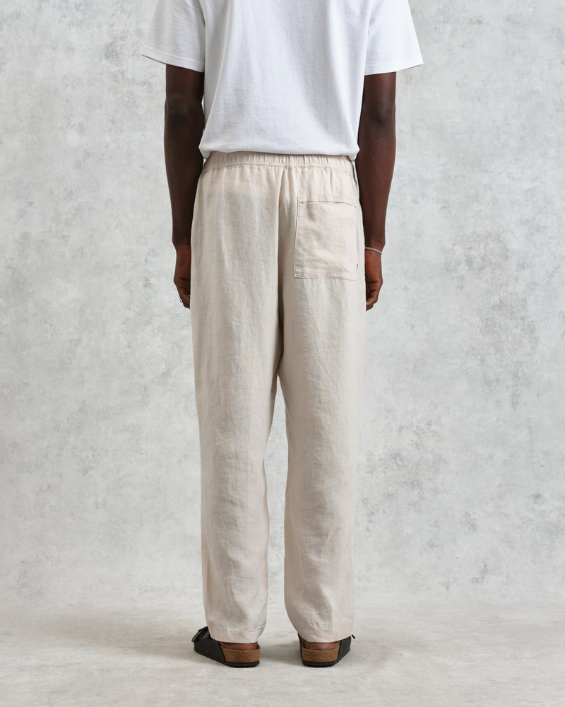 wax london Glencoe - Washed Beige Linen Trousers
