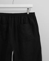 wax london Glencoe - Washed Black Linen Trousers