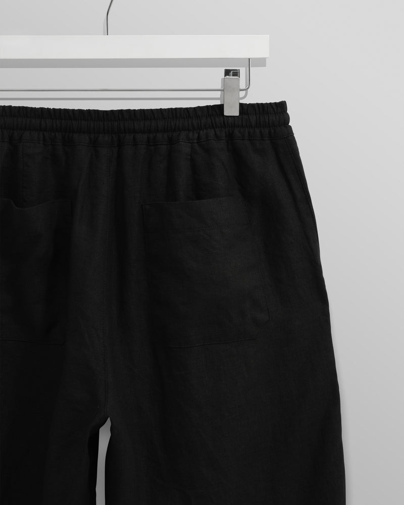 wax london Glencoe - Washed Black Linen Trousers