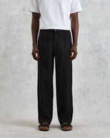 wax london Glencoe - Washed Black Linen Trousers