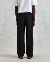 wax london Glencoe - Washed Black Linen Trousers