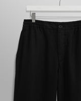 wax london Glencoe - Washed Black Linen Trousers