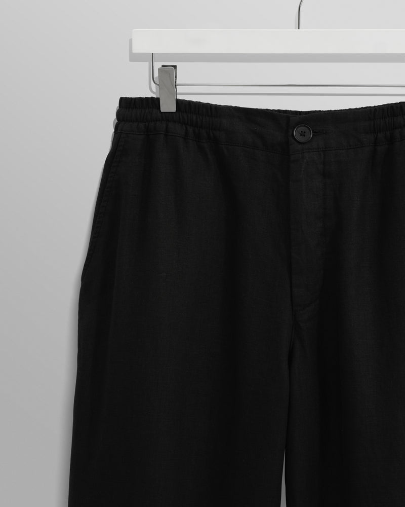 wax london Glencoe - Washed Black Linen Trousers