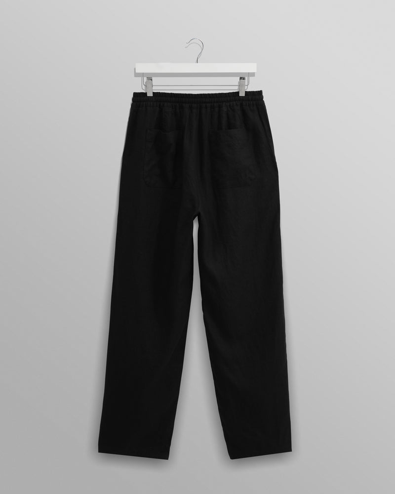 wax london Glencoe - Washed Black Linen Trousers