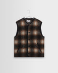 Gower - Brown And Black Check Wool Gilet