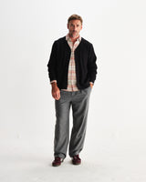 wax london men's Guildford - Black Structured Waffle Cardigan