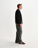 wax london men's Guildford - Black Structured Waffle Cardigan