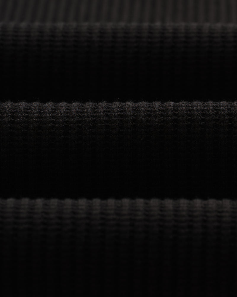 wax london men's Guildford - Black Structured Waffle Cardigan