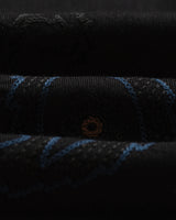 wax london men's Halcomb - Black And Multicolour Applique Corduroy Shirt
