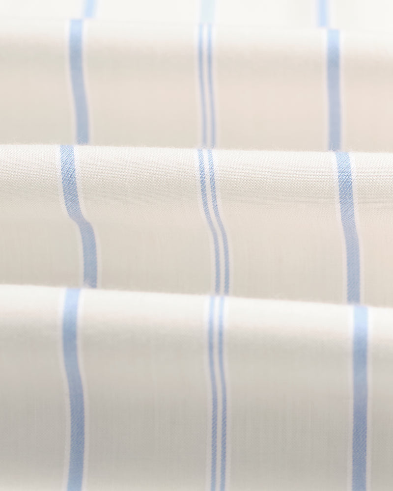 wax london men's Halcomb - Ecru Stripe Viscose Shirt