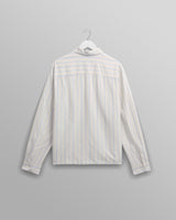 wax london men's Halcomb - Ecru Stripe Viscose Shirt