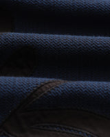 wax london men's Halcomb - Navy Herringbone Cotton Applique Shirt