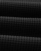 wax london men's Halton - Black Waffle Long-Sleeve Henley T-Shirt