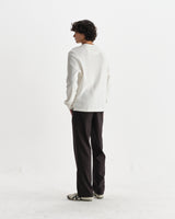 wax london men's Halton - Ecru Waffle Long-Sleeve Henley T-Shirt